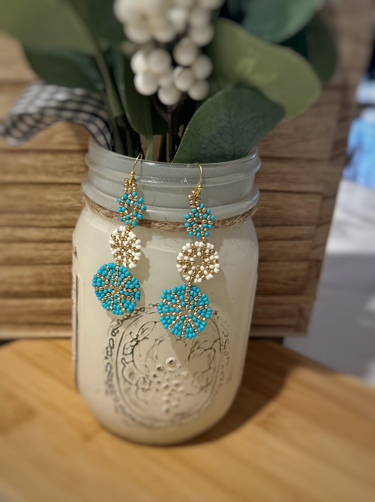 Beaded Flower Earring