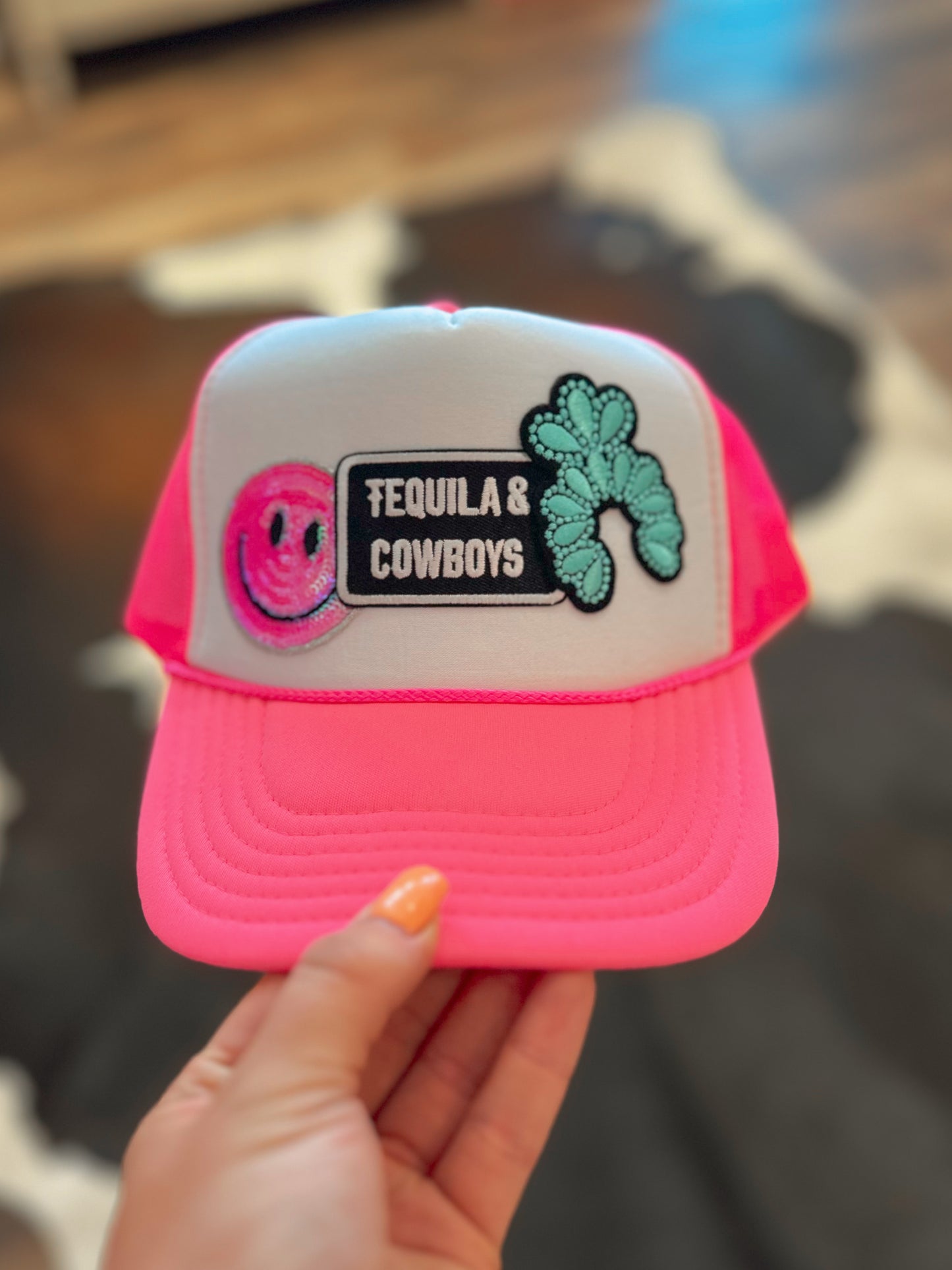 Tequila and Cowboys Neon Trucker Hat