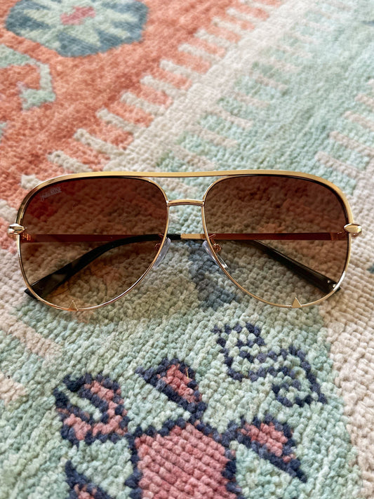 Faded Brown/Gold Aviators